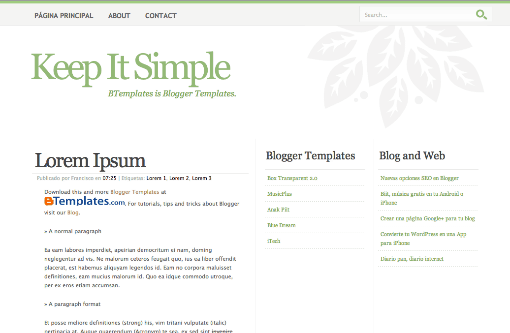 Simple Blog Templates Free